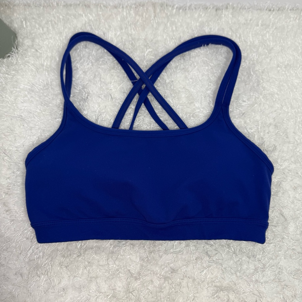 Athleta‎ Royal Blue Crisscross Strappy Sports Bra XS Made in Vietnam